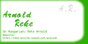 arnold reke business card